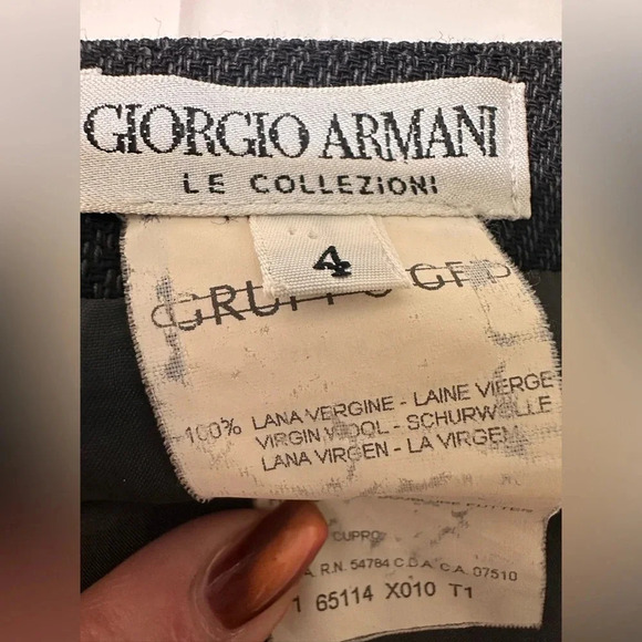 Giorgio Armani Le Collezioni Gruppo Wool Pencil Straight Skirt Womens 4 - Picture 7 of 11